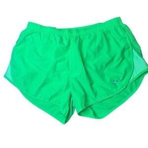 Nike Womens Tempo Dri-FIT Running Shorts Green Size M Athletic Gym Activewear